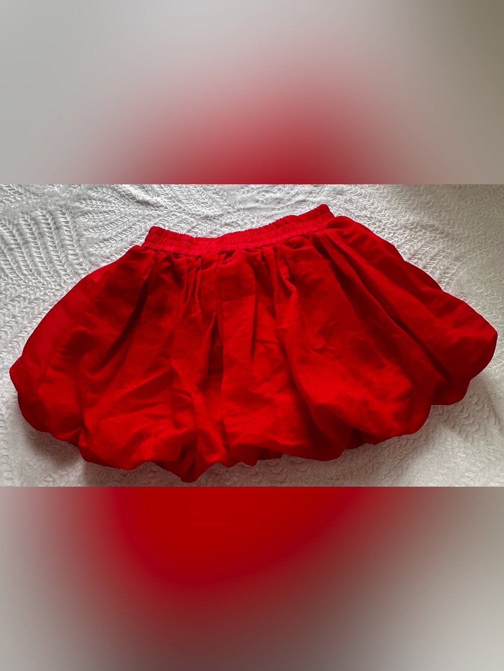 SHEIN Red Bubble Mini Skirt